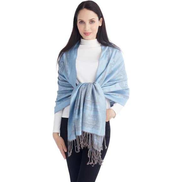 Accessories - Two Tone Paisley Pashmina Shawl Wrap Scarf Women's Soft  Jacquard Scarves